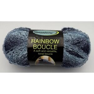 Sensations Rainbow  Boucle Yarn.  853 yds. 11oz. DK BLUE.  I Combine Shipping